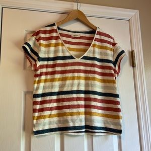 Madewell boxy tee size small rainbow stripe